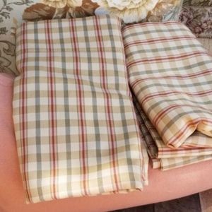 Custom ETHAN ALLEN king shams plaid oversized pair